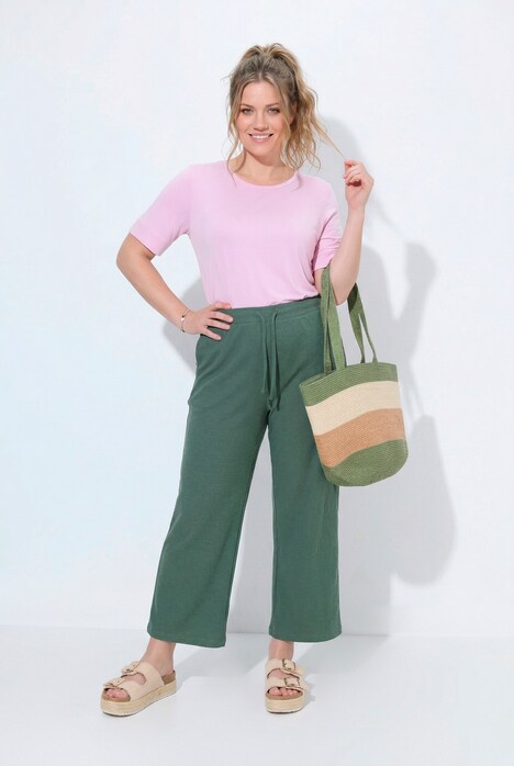 Sweat-Culotte, Waffelstruktur, weites Bein, Biobaumwolle