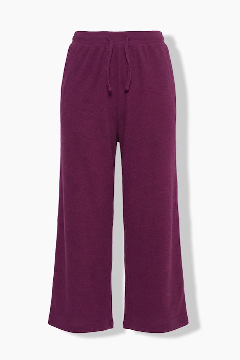 Jupe-culotte en molleton de coton bio, tissu gaufré, jambe large