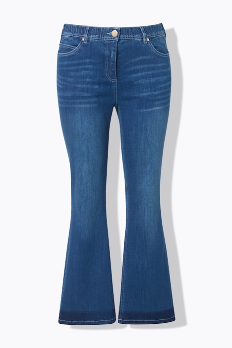 Bootcut-Jeans Sarah, ausgestellt, Fransensaum, Stretchdenim