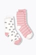 Kuschelsocken, 2er-Pack, Punkte/Streifen, flauschig
