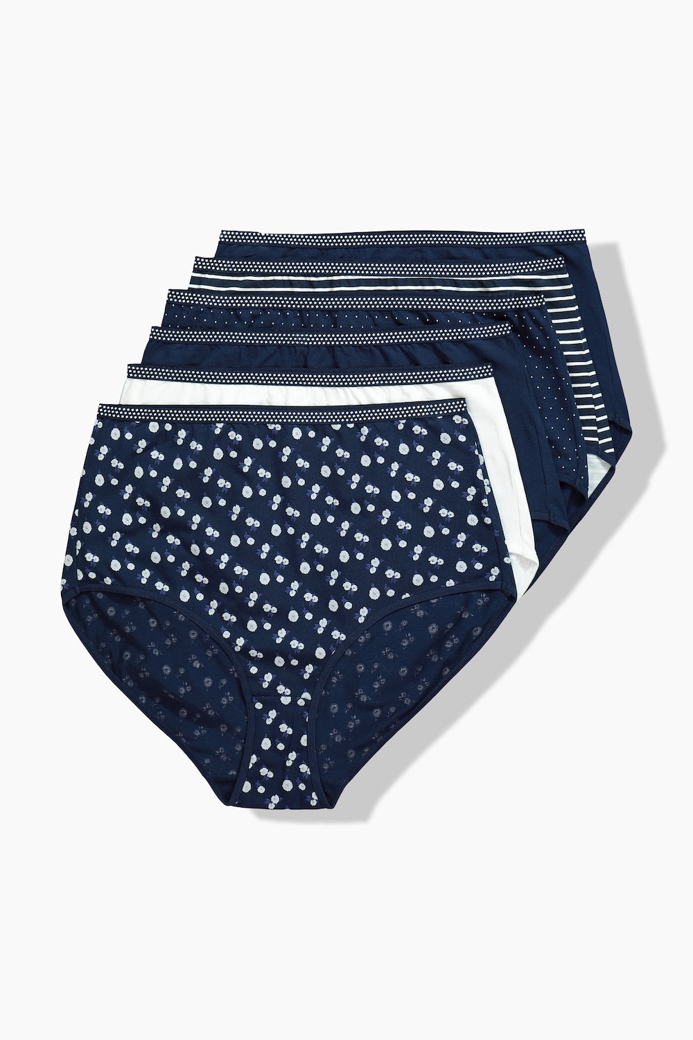 Maxislips, 6er-Pack, Muster/einfarbig