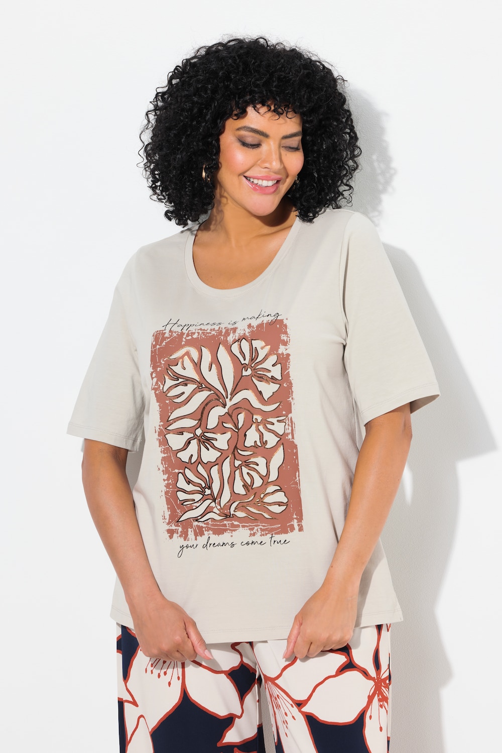 Thumbnail - Große Größen T-Shirt, Damen, grau, Größe: 46/48, Baumwolle, Ulla Popken