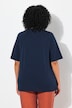 T-shirt, metallic bloemen, ronde hals, korte mouw