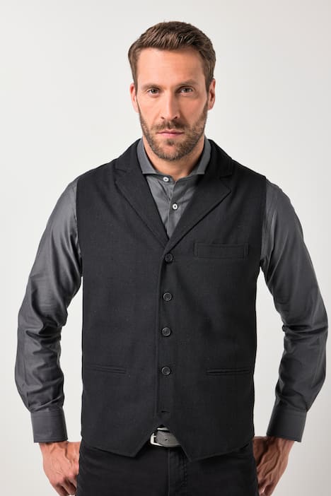 JP1880 Tweed-Weste, FLEXNAMIC®, Woll-Qualität, Strickrücken, bis 7 XL