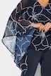 Chiffon-Bluse, Blüten, Oversized, V-Ausschnitt, 3/4-Arm