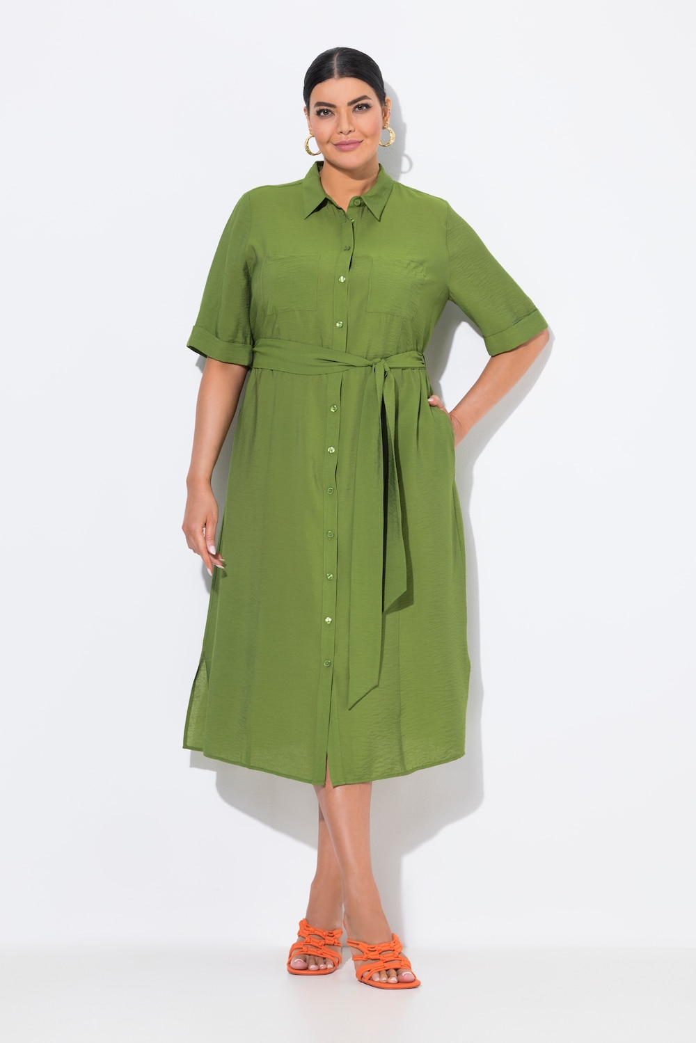 Große Größen Midikleid, Damen, grün, Größe: 62/64, Viskose/Synthetische Fasern, Ulla Popken