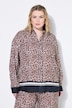 Skjortebluse, oversized med leo og kantlinje