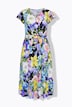 Jerseykleid, lange A-Linie, Blumenmuster
