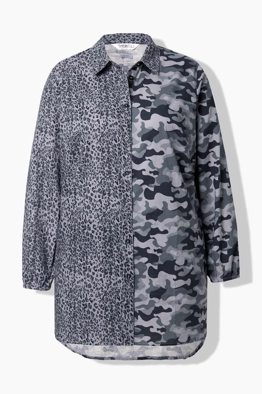 Stora storlekar Lång blus, Dam, svart, storlek: 52, Bomull, Angel of Style