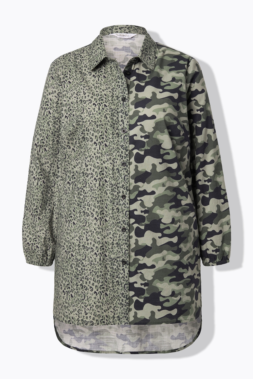 Stora storlekar Lång blus, Dam, grön, storlek: 42, Bomull, Angel of Style