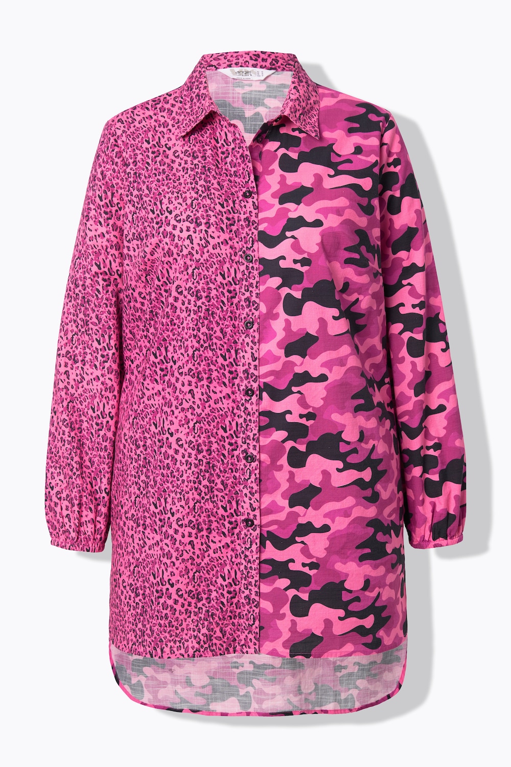 Stora storlekar Lång blus, Dam, rosa, storlek: 42, Bomull, Angel of Style