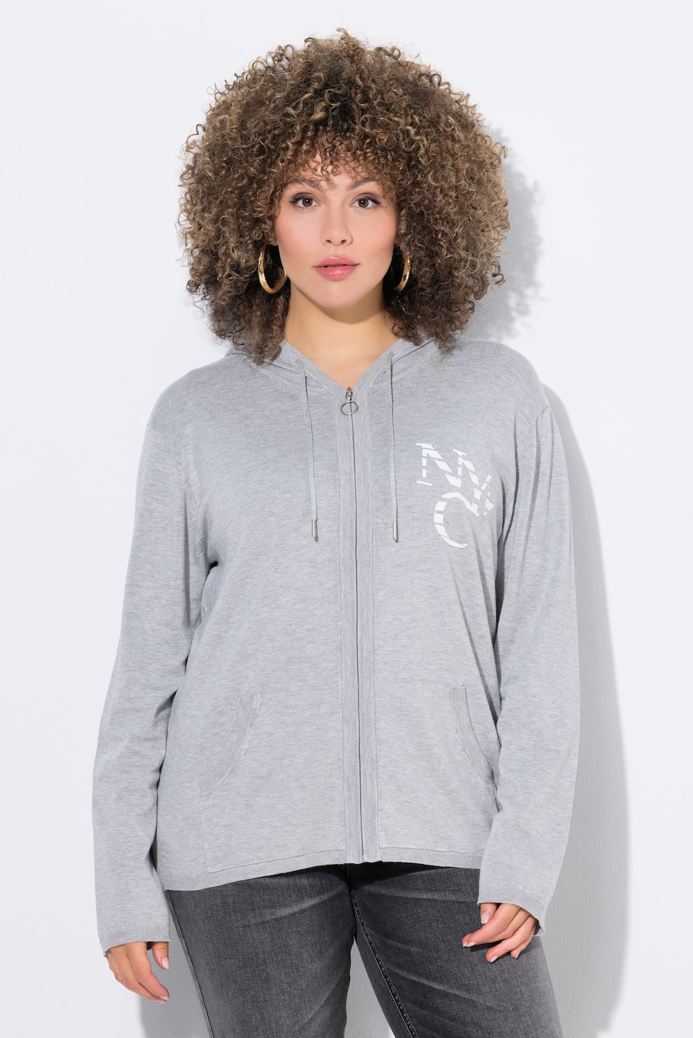 Große Größen Strickjacke, Damen, grau, Größe: 62/64, Viskose/Synthetische Fasern, Ulla Popken