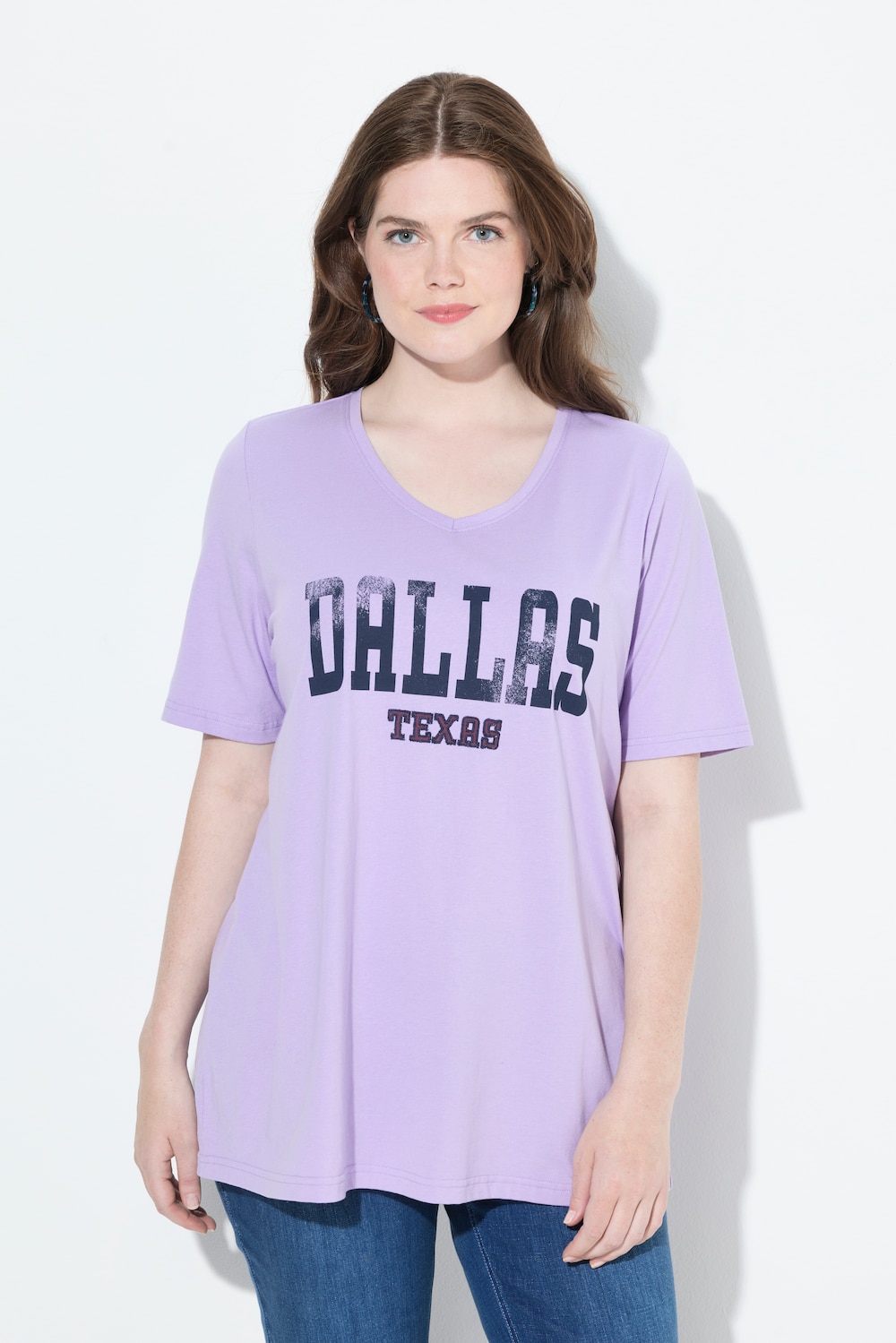 Große Größen T-Shirt, Damen, lila, Größe: 54/56, Baumwolle/Polyester, Ulla Popken