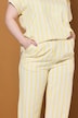 Striped Linen Look Comfort Waist Pants