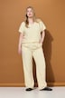 Striped Linen Look Comfort Waist Pants