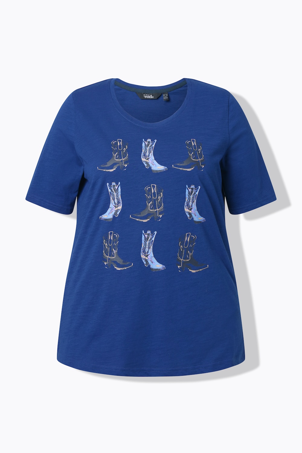 Stora storlekar T-shirt, Dam, blå, storlek: 58/60, Bomull, Ulla Popken