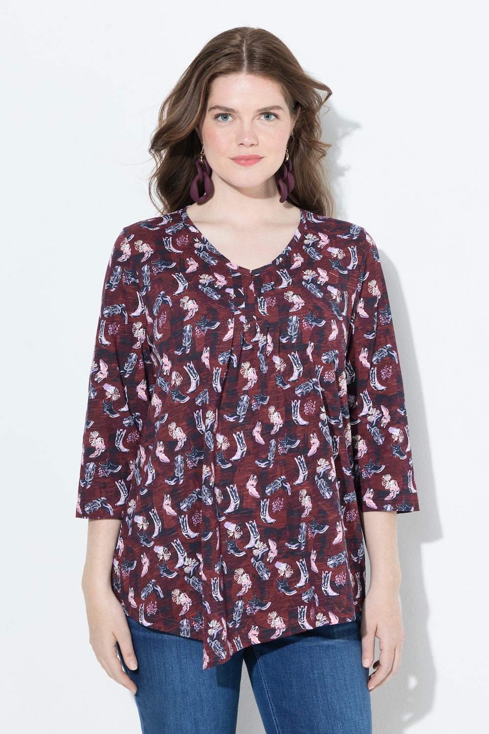 Thumbnail - Große Größen Shirt, Damen, rot, Größe: 58/60, Baumwolle, Ulla Popken