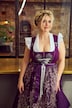 Dirndl, výšivka, šněrování, hranatý výstřih, bez rukávů