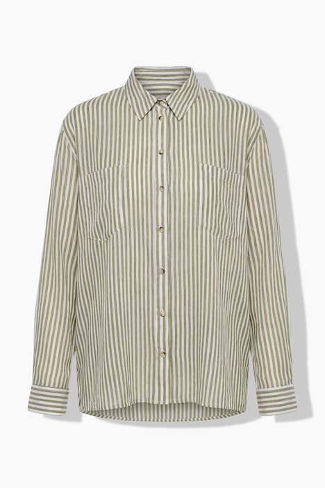 Pruhovaná halenka, krep, límeček, dlouhé rukávy