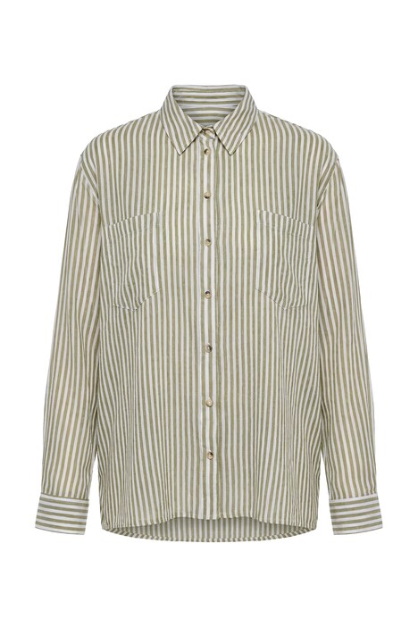 Pruhovaná halenka, krep, límeček, dlouhé rukávy