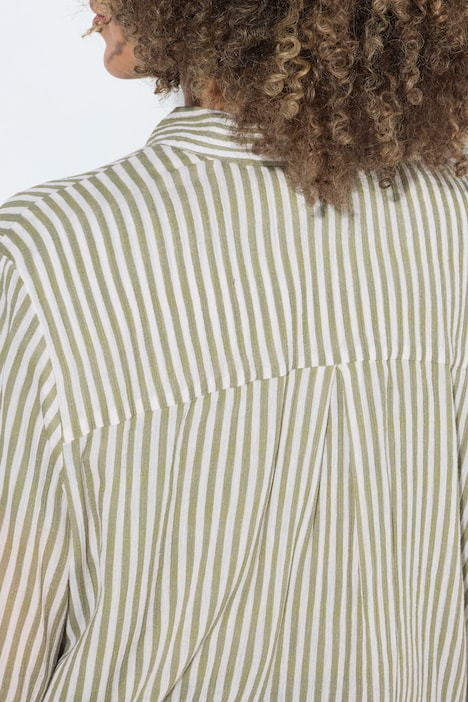 Pruhovaná halenka, krep, límeček, dlouhé rukávy