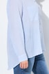 Blusa de rayas, crespón, cuello camisero, manga larga