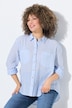 Blusa de rayas, crespón, cuello camisero, manga larga