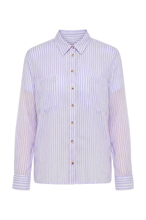 Pruhovaná halenka, krep, límeček, dlouhé rukávy