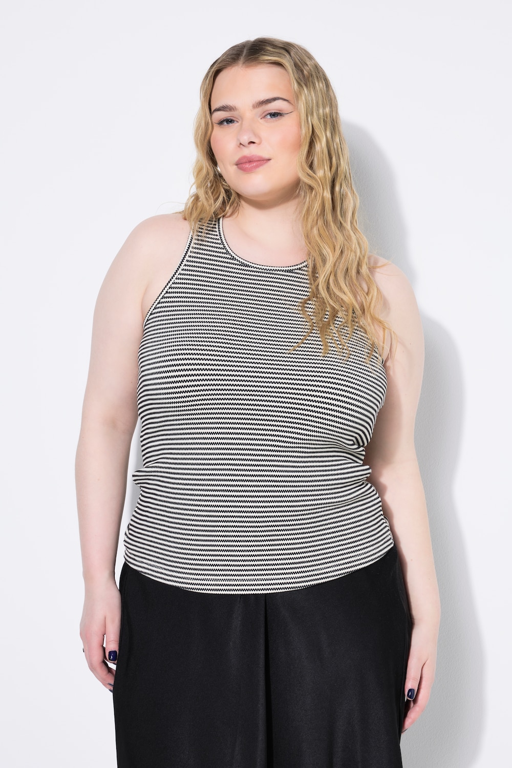 Große Größen Tanktop, Damen, schwarz, Größe: 42/44, Baumwolle/Viskose, Studio Untold