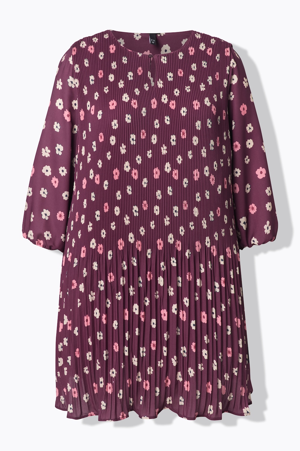 Stora storlekar Plisserad klänning, Dam, röd, storlek: 54/56, Polyester/Viskos, Ulla Popken