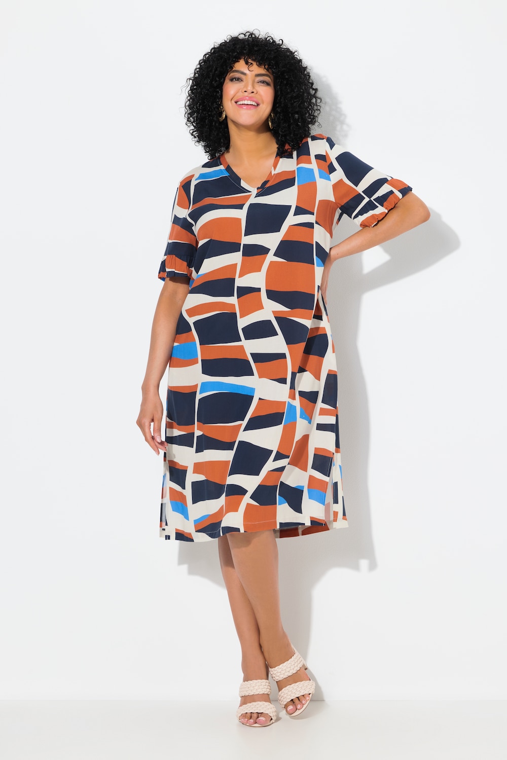 Große Größen Kleid, Damen, blau, Größe: 62/64, Viskose, Ulla Popken