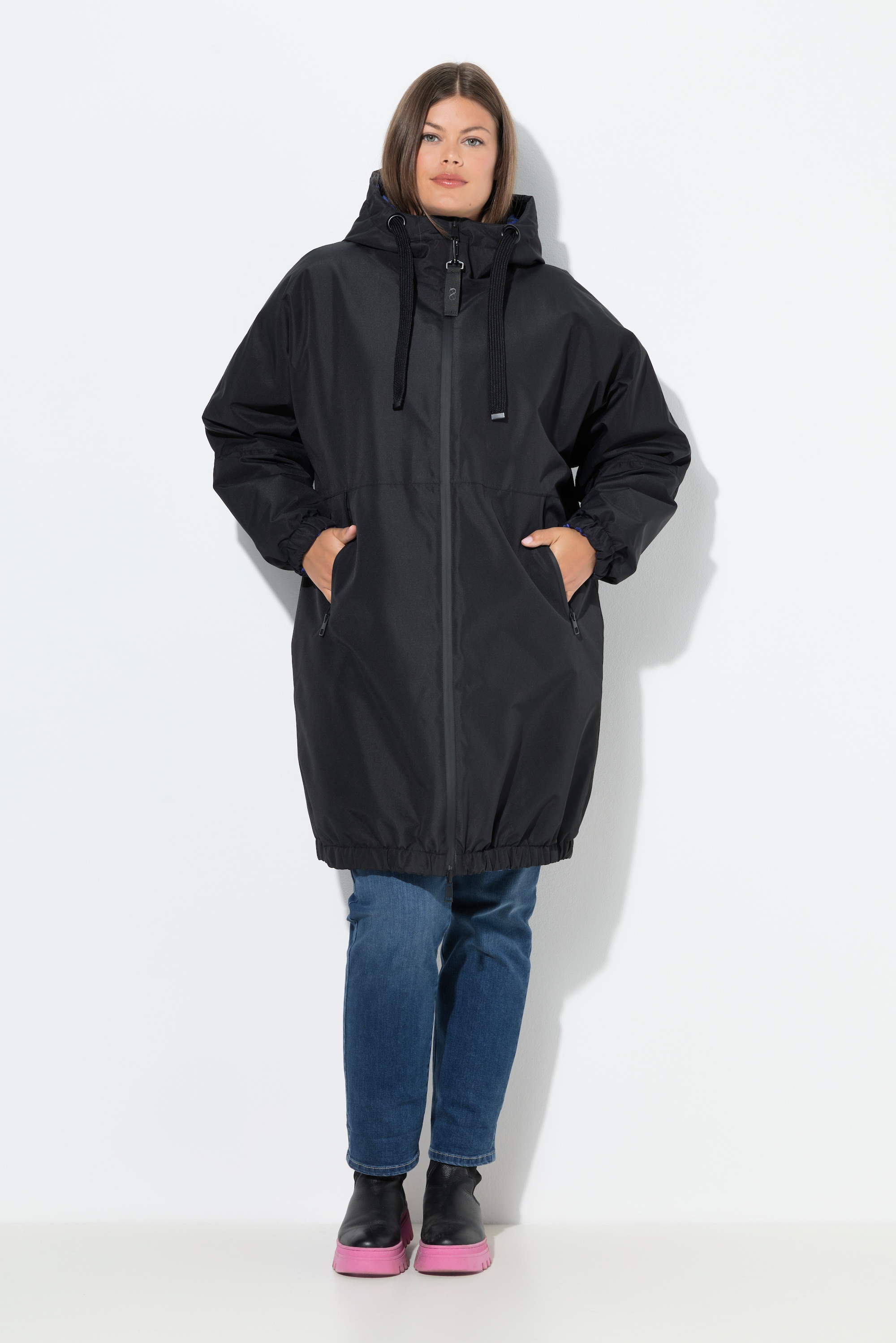 Laurasøn Damen Funktionsmantel zum Wenden oversized Kapuze 2 Wege Zipper 840902 - Produktbild 1