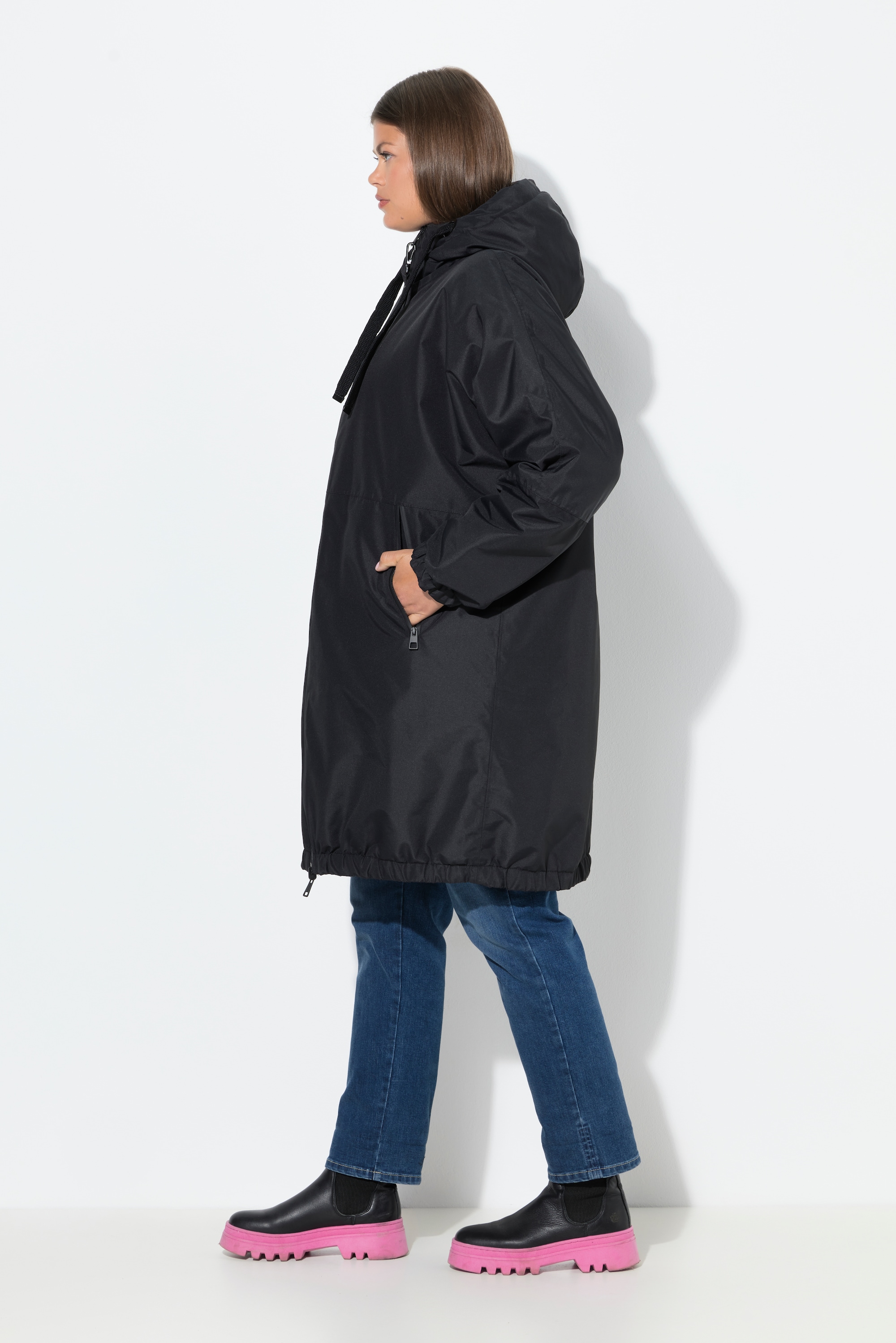 Laurasøn Damen Funktionsmantel zum Wenden oversized Kapuze 2 Wege Zipper 840902 - Produktbild 3