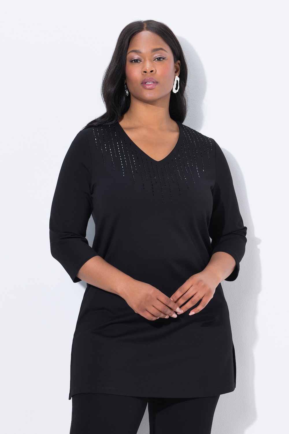 Thumbnail - Große Größen Sweatshirt, Damen, schwarz, Größe: 58/60, Viskose/Synthetische Fasern, Ulla Popken