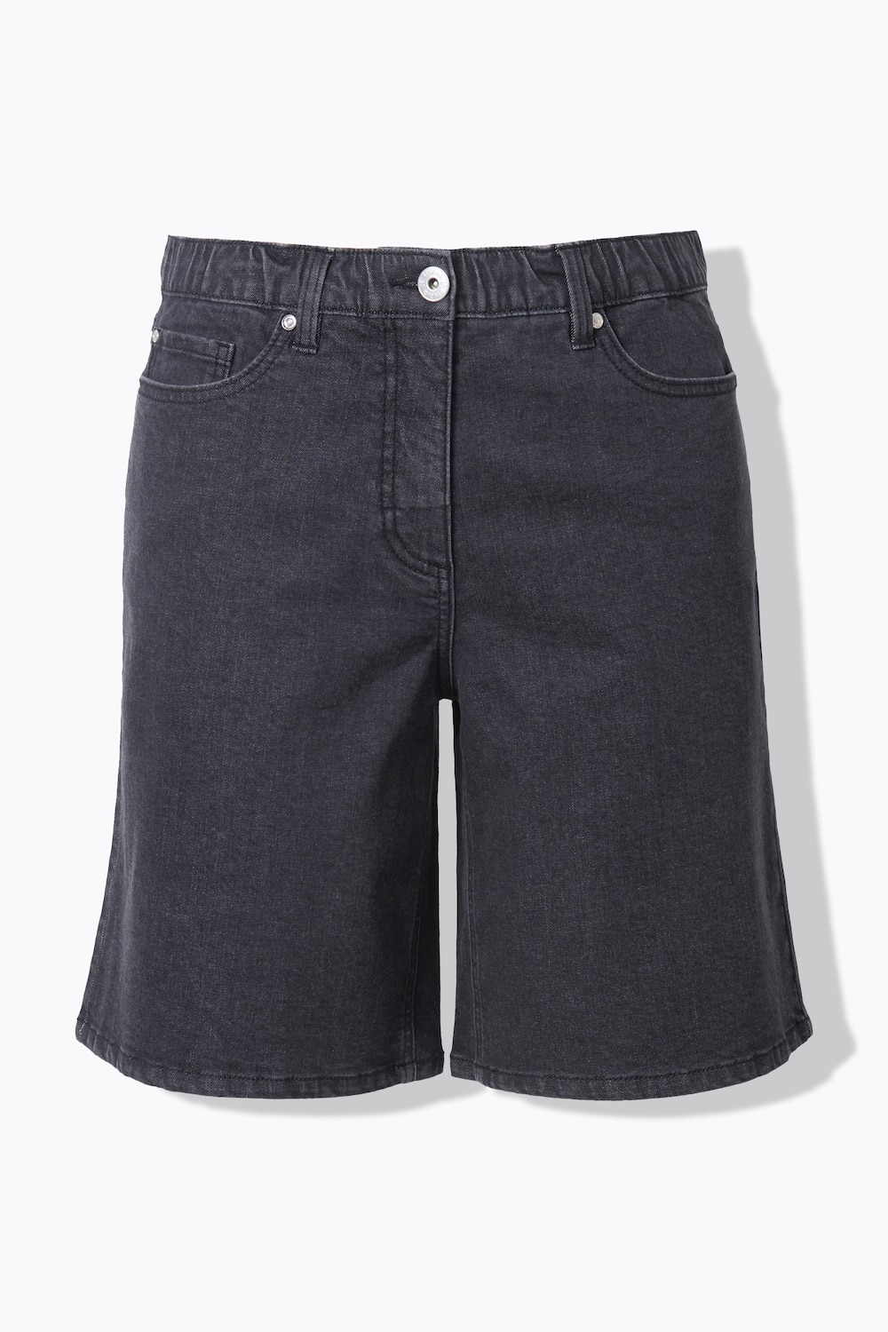 Stora storlekar Långa jeansshorts, Dam, svart, storlek: 54, Bomull, Studio Untold