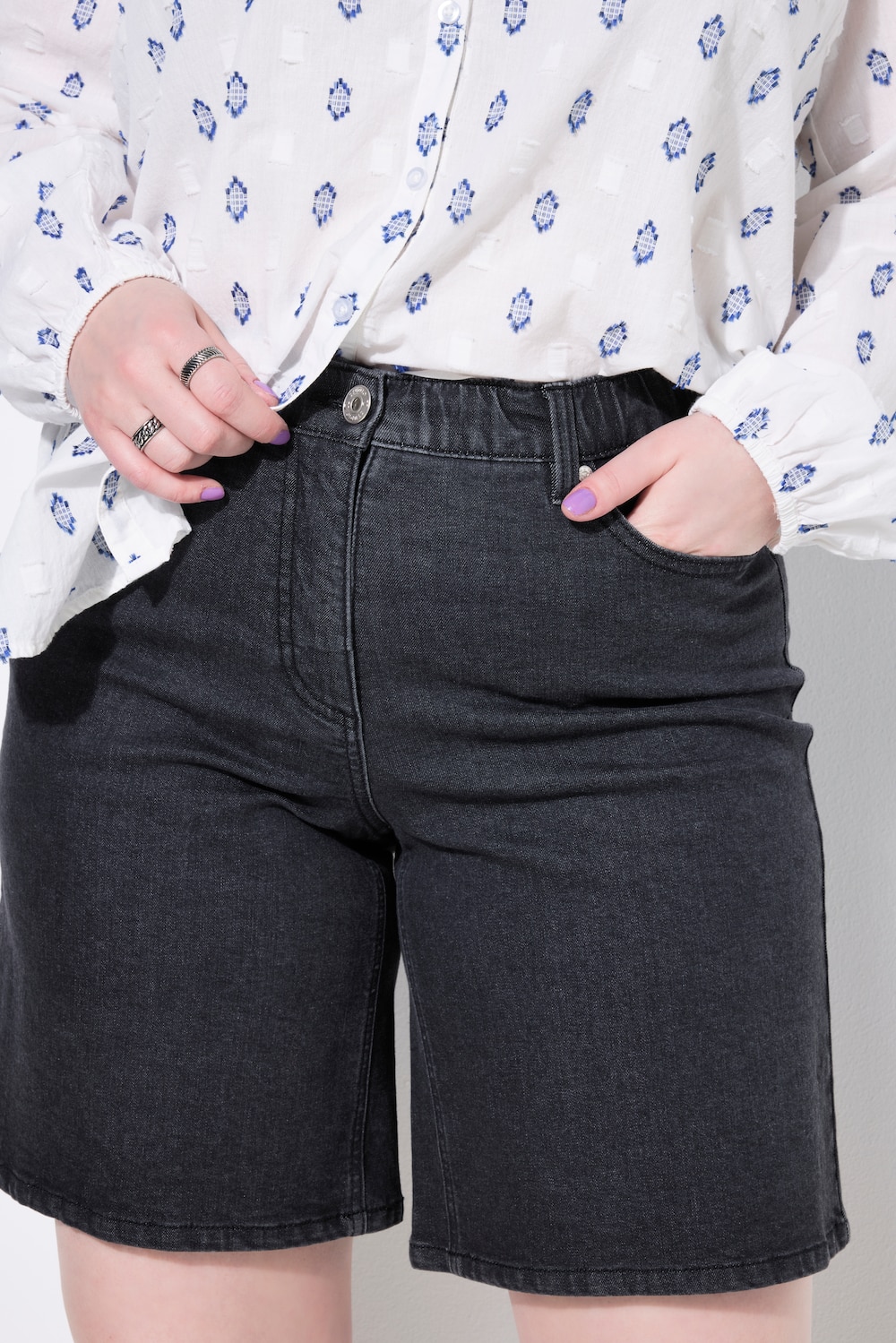 Jeans-Bermuda, Wide Legs, 5-Pocket