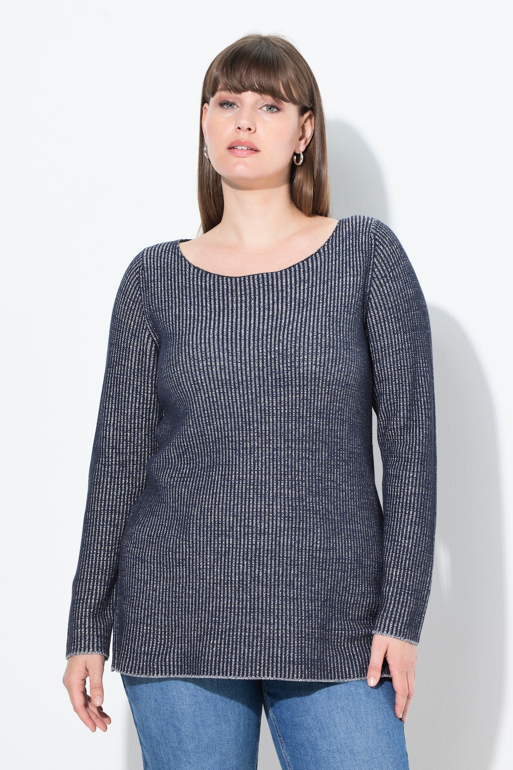 Große Größen Pullover, Damen, blau, Größe: 54/56, Baumwolle, Ulla Popken