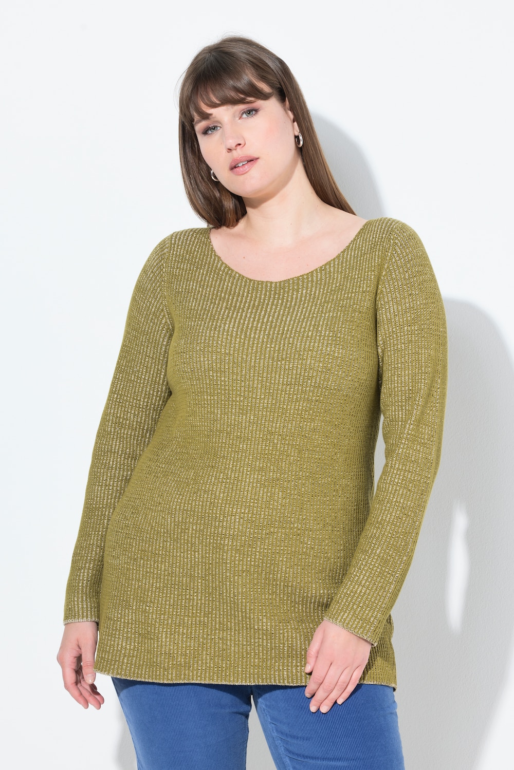 Große Größen Pullover, Damen, grün, Größe: 50/52, Baumwolle, Ulla Popken