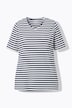 T-shirt, 2-pack, strepen/uni, V-hals, halve mouw