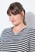 T-shirt, 2-pack, strepen/uni, V-hals, halve mouw