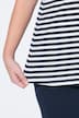 T-shirt, 2-pack, strepen/uni, V-hals, halve mouw
