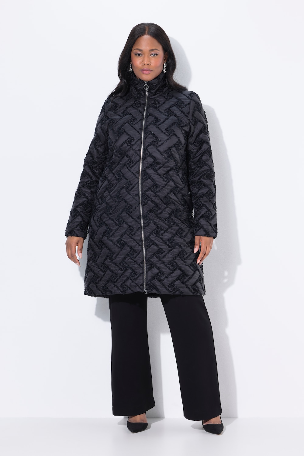 Große Größen Steppjacke, Damen, schwarz, Größe: 42/44, Polyester, Ulla Popken