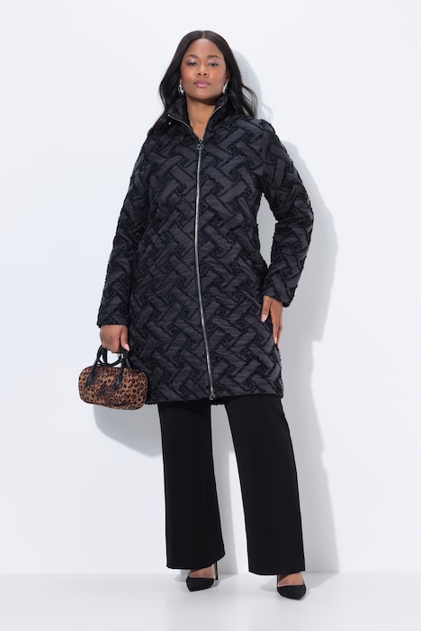 Steppjacke, A-Linie, Stehkragen, Two-Tone-Stepp