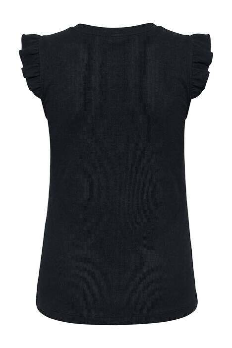 Žebrované tričko, Slim střih, volánové rukávy