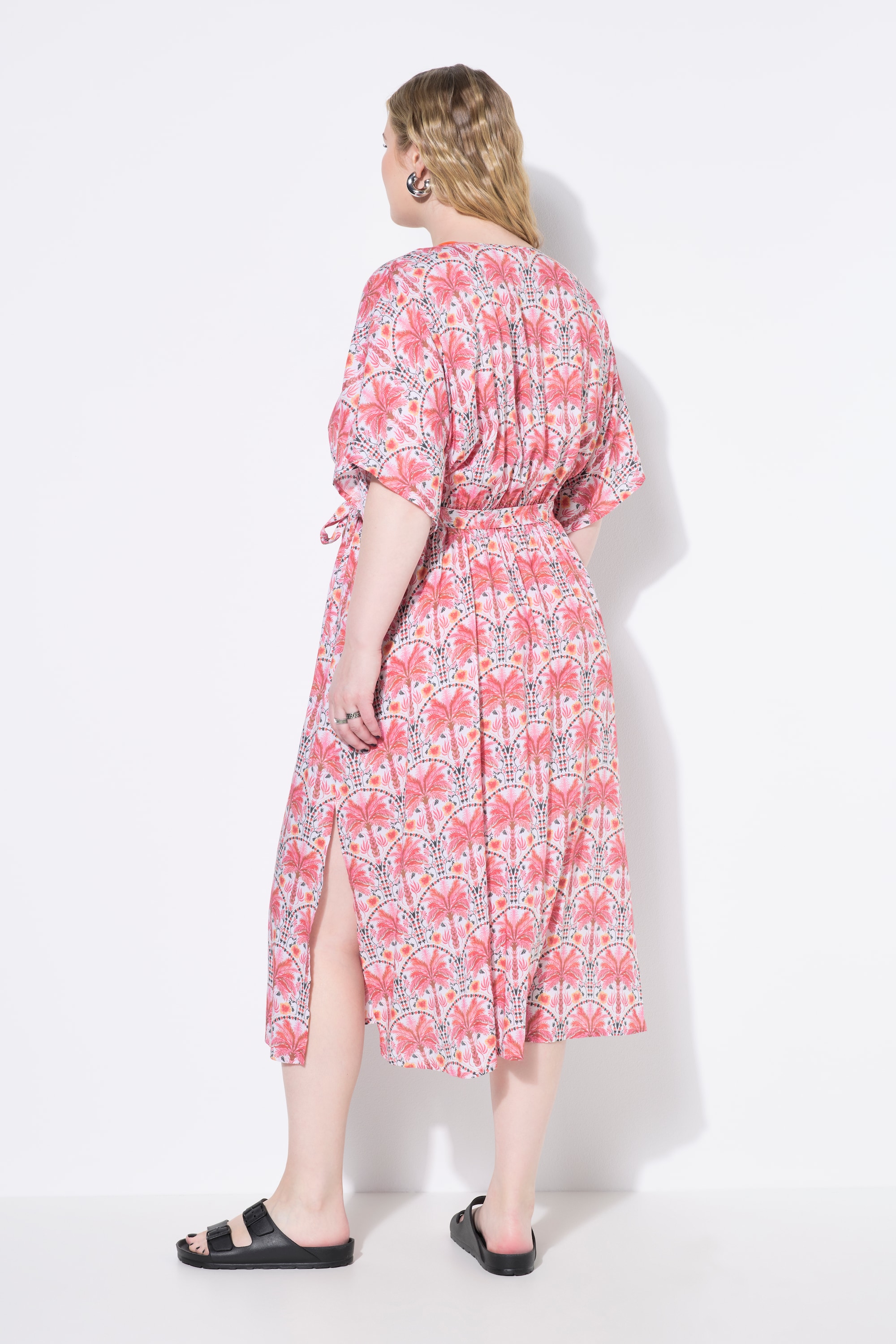 Studio Untold Damen große Größen Kaftankleid A Line Midilänge Bindegürtel 840944