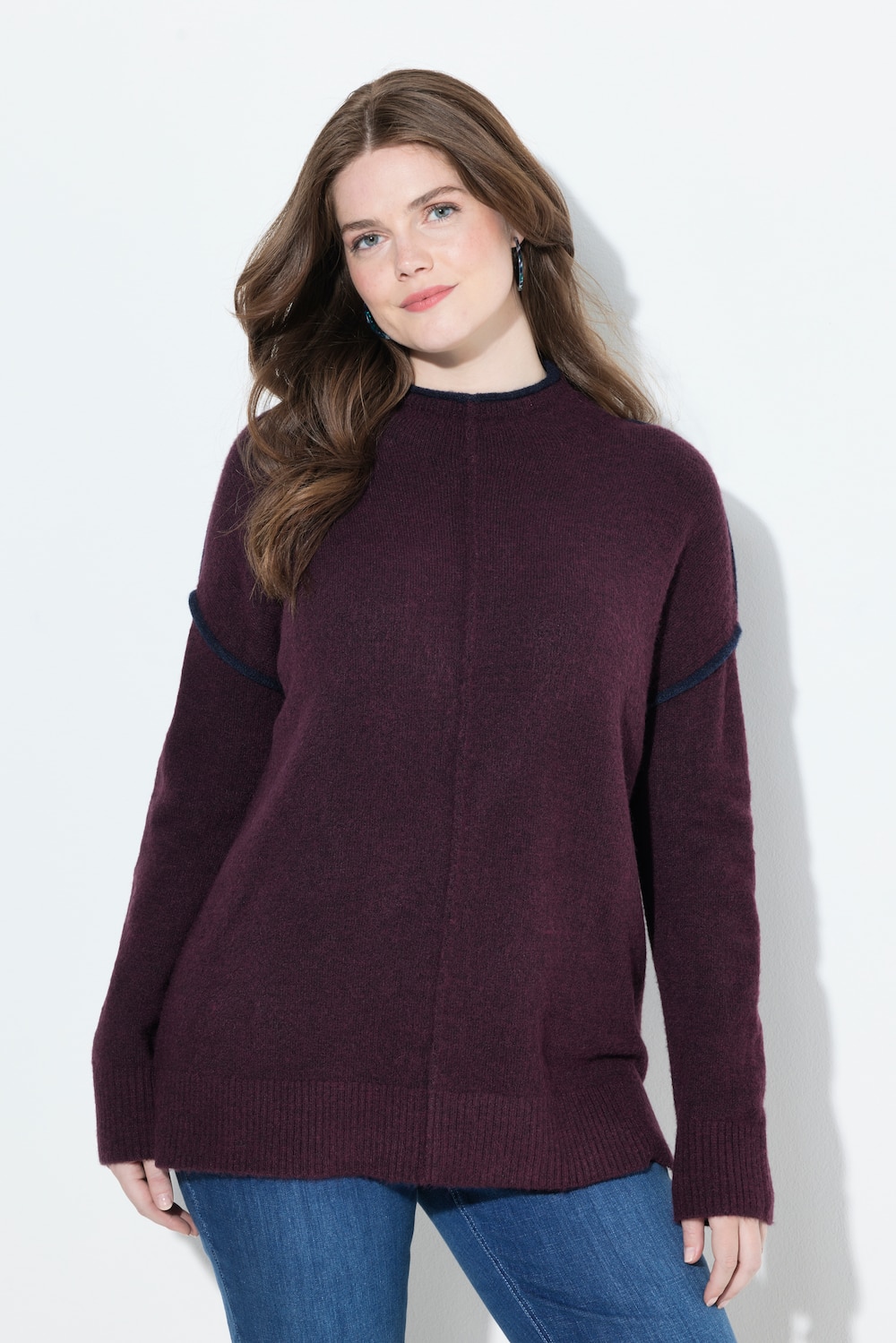Thumbnail - Große Größen Pullover, Damen, rot, Größe: 54/56, Synthetische Fasern/Polyester, Ulla Popken