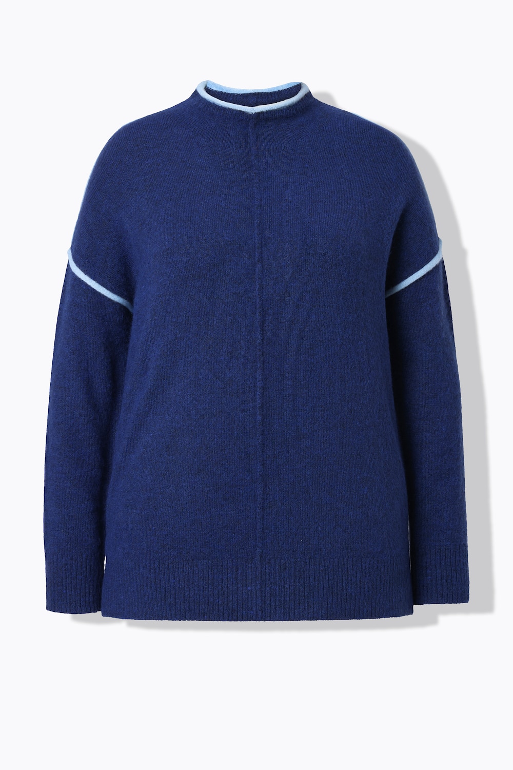 Stora storlekar Tröja, Dam, blå, storlek: 54/56, Syntetfibrer/Polyester, Ulla Popken