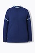 Pullover med kontraststriber, oversized pasform, høj hals og lange ærmer