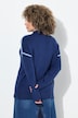 Pullover med kontraststriber, oversized pasform, høj hals og lange ærmer