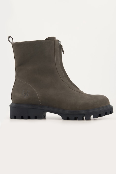 Boots, Nubukleder, Reißverschluss, Weite H